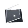 Custodia per DVD/CD rigida con tray nero. Altezza 1 cm.